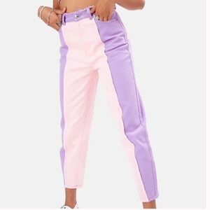 Adika Pink & Purple high Rise Jeans | Small
